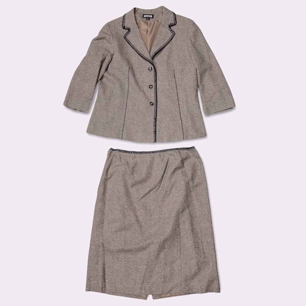 Kasper Silk Skirt Suit Set